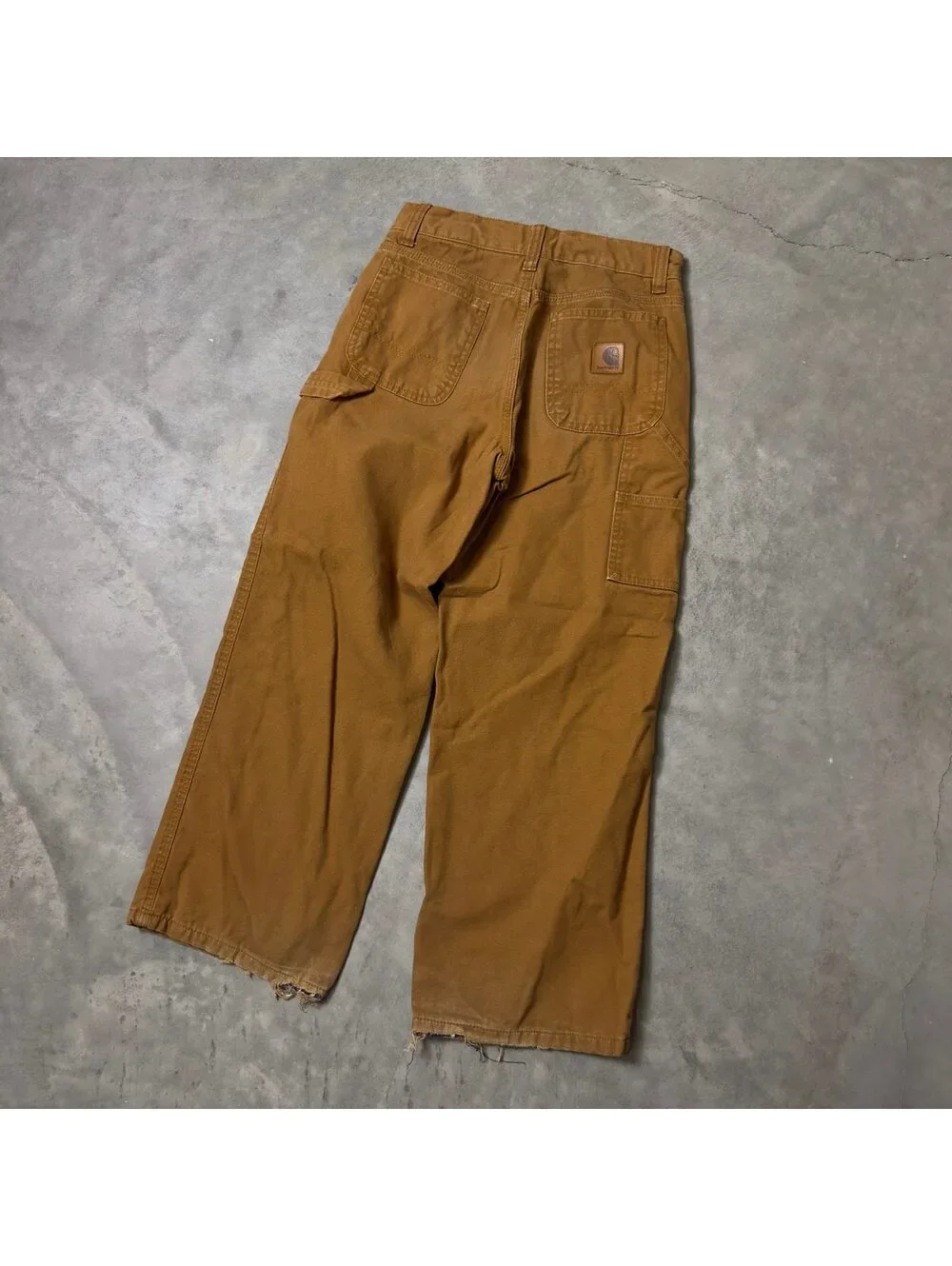 Carhartt Flannel Lined Pants Kids Size 10 Brown Baggy